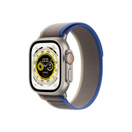 Apple Watch Ultra GPS + Cellular, 49mm Titanium Case with Blue/Gray Trail Loop - M/L