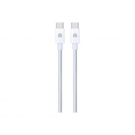 Cablu de date Dviced USB-C la USB-C Nylon Textile 1.25m, Alb