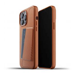 Husa de protectie Mujjo tip portofel pentru iPhone 13 Pro Max, Piele, Tan