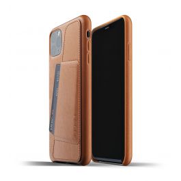 Husa de protectie Mujjo tip portofel pentru iPhone 11 Pro Max, Piele, Tan