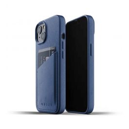 Husa de protectie Mujjo tip portofel pentru iPhone 13, Piele, Monaco Blue