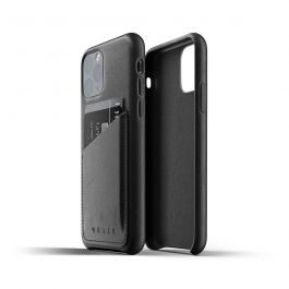 Husa de protectie Mujjo tip portofel pentru iPhone 11 Pro, Piele, Negru