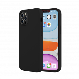 Husa de protectie Next One pentru iPhone 12 / iPhone 12 Pro, Silicon, Negru