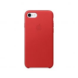 Husa de protectie Apple pentru iPhone 7, Piele, Rosu