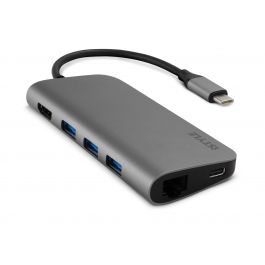 Adaptor iSTYLE USB Type-C Hub Multi-Port 4k HDMI & Ethernet, Space Grey