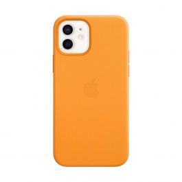 Husa de protectie Apple cu MagSafe pentru iPhone 12 / iPhone 12 Pro, Piele, California Poppy (Seasonal Fall 2020)