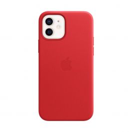 Husa de protectie Apple cu MagSafe pentru iPhone 12 / iPhone 12 Pro, Piele, Rosu