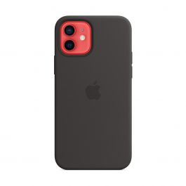 Husa de protectie Apple cu MagSafe pentru iPhone 12 / iPhone 12 Pro, Silicon, Negru