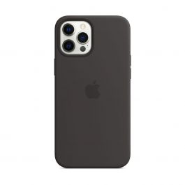 Husa de protectie Apple cu MagSafe pentru iPhone 12 Pro Max, Silicon, Negru