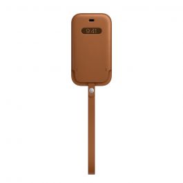 Husa de protectie Apple Sleeve cu MagSafe pentru iPhone 12 Mini, Piele, Saddle Brown