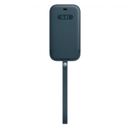 Husa de protectie Apple Sleeve cu MagSafe pentru iPhone 12 / iPhone 12 Pro, Piele, Baltic Blue (Seasonal Nov 2020)