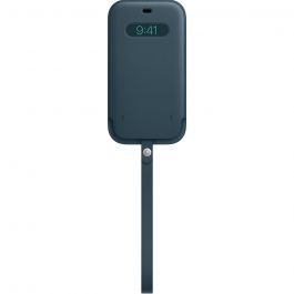 Husa de protectie Apple Sleeve cu MagSafe pentru iPhone 12 Pro Max, Piele, Baltic Blue