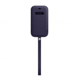 Husa de protectie Apple Sleeve cu MagSafe pentru iPhone 12 / iPhone 12 Pro, Piele, Deep Violet (Seasonal Spring2021)