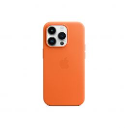 Husa de protectie Apple cu MagSafe pentru iPhone 14 Pro, Piele, Orange