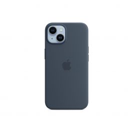 Husa de protectie Apple cu MagSafe pentru iPhone 14, Silicon, Storm Blue