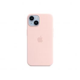 Husa de protectie Apple cu MagSafe pentru iPhone 14, Silicon, Chalk Pink