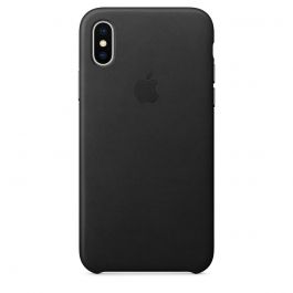 Husa de protectie Apple pentru iPhone X, Piele, Negru