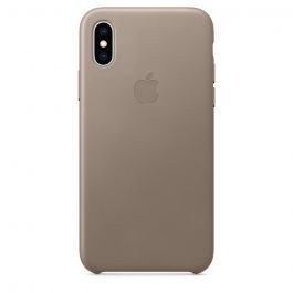 Husa de protectie Apple iPhone XS, Piele, Taupe
