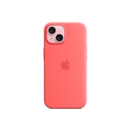 Husa de protectie Apple cu MagSafe pentru iPhone 15, Silicon, Guava