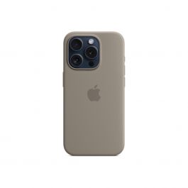 Husa de protectie Apple cu MagSafe pentru iPhone 15 Pro, Silicon, Clay
