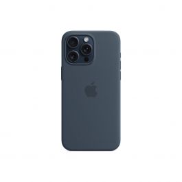 Husa de protectie Apple cu MagSafe pentru iPhone 15 Pro Max, Silicon, Storm Blue