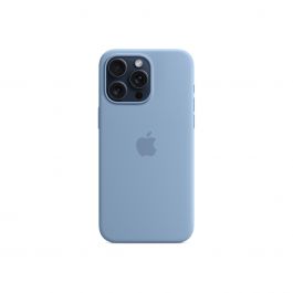 Resigilat: Husa de protectie Apple cu MagSafe pentru iPhone 15 Pro Max, Silicon, Winter Blue