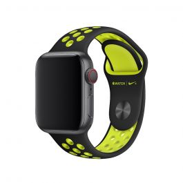 Curea Apple Watch 40mm Nike Band: Black/Volt Nike Sport Band - S/M & M/L