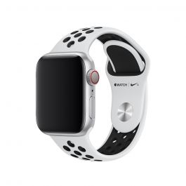 Curea Apple Watch 40mm Nike Band: Pure Platinum/Black Nike Sport Band - S/M & M/L