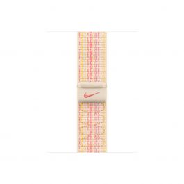 Curea Apple pentru Apple Watch 41mm Starlight/Pink Nike Sport Loop