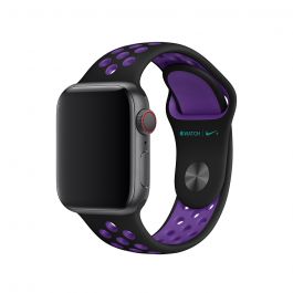 Curea Apple Watch 40mm Nike Band: Black/Hyper Grape Nike Sport Band