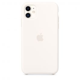 Husa de protectie Apple pentru iPhone 11, Silicon, Alb
