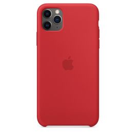 Husa de protectie Apple pentru iPhone 11 Pro Max, Silicon, Rosu