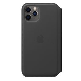 Husa de protectie Apple Folio pentru iPhone 11 Pro, Piele, Negru
