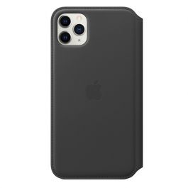 Husa de protectie Apple Folio pentru iPhone 11 Pro Max, Piele, Negru