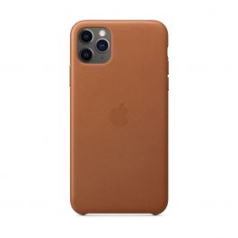 Husa de protectie Apple pentru iPhone 11 Pro Max, Piele, Saddle Brown