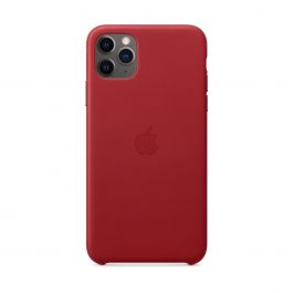 Husa de protectie Apple pentru iPhone 11 Pro Max, Piele, Rosu