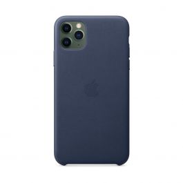 Husa de protectie Apple pentru iPhone 11 Pro Max, Piele, Midnight Blue