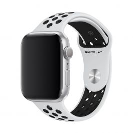 Curea Apple Watch 44mm Nike Band:Pure Platinum/Black Nike Sport Band - S/M & M/L