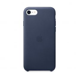 Husa de protectie Apple pentru iPhone SE, Piele, Albastru intunecat