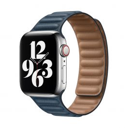 Curea Apple Watch 40mm Band: Baltic Blue Leather Link - Small