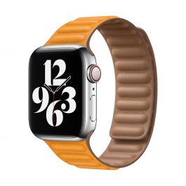 Curea Apple Watch 40mm Band: California Poppy Leather Link - Large