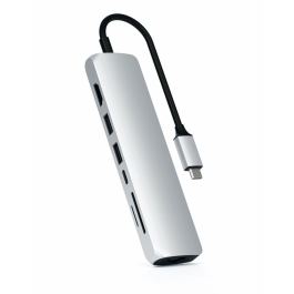 Adaptor Satechi Aluminium Type-C Slim Multiport (1xHDMI 4K,2x USB-A,1x SD,1x Ethernet) - Silver