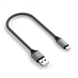 Cablu de date Satechi USB-A la Lightning Gri, 25cm