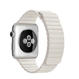 Curea Apple pentru Apple Watch 42mm Leather Loop White - Large