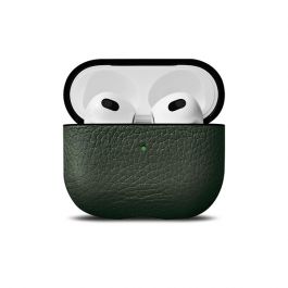 Husa de protectie Woolnut pentru AirPods (gen.3), Piele, Verde