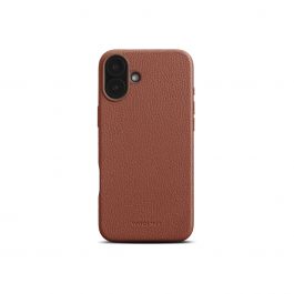 Husa de protectie Woolnut din piele pentru iPhone 16 Plus, Maro