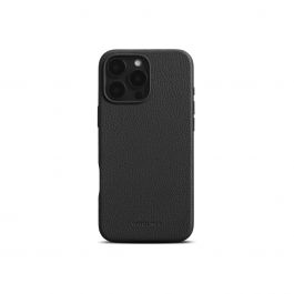 Husa de protectie Woolnut din piele pentru iPhone 16 Pro Max, Negru