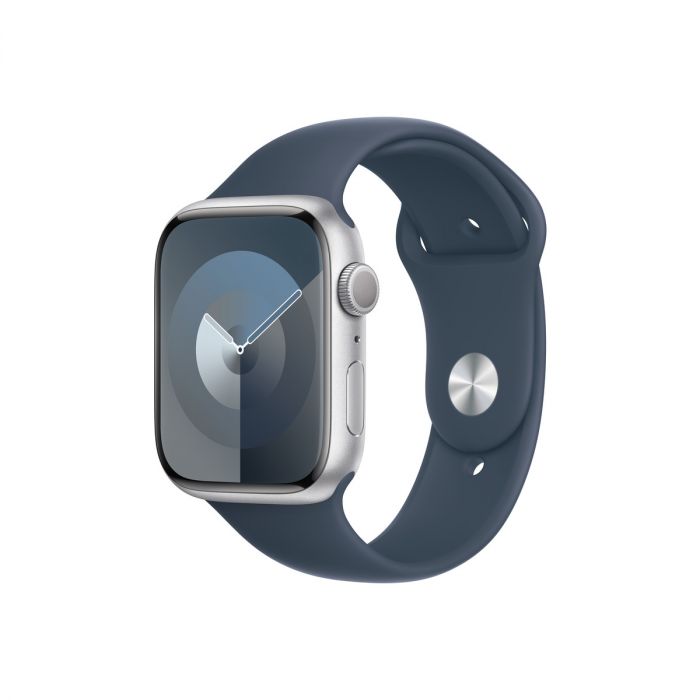 Apple Watch 9 GPS 45mm Silver Aluminium Case Storm Blue Sport iSTYLE.ro