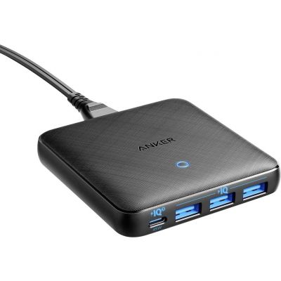 Incarcator retea Anker PowerPort PD+ 4 45W USB C x1, 3 x USB A Negru