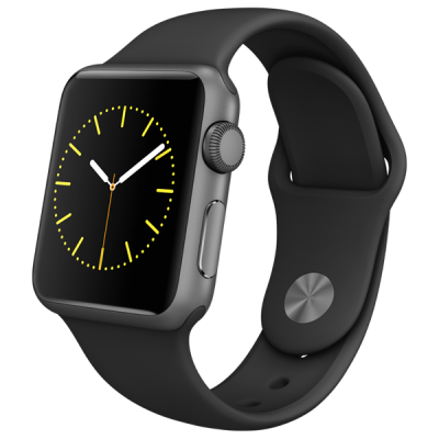 Resigilat Apple Watch Series 2, 38mm Space Grey Aluminium Case, Black Sport Band